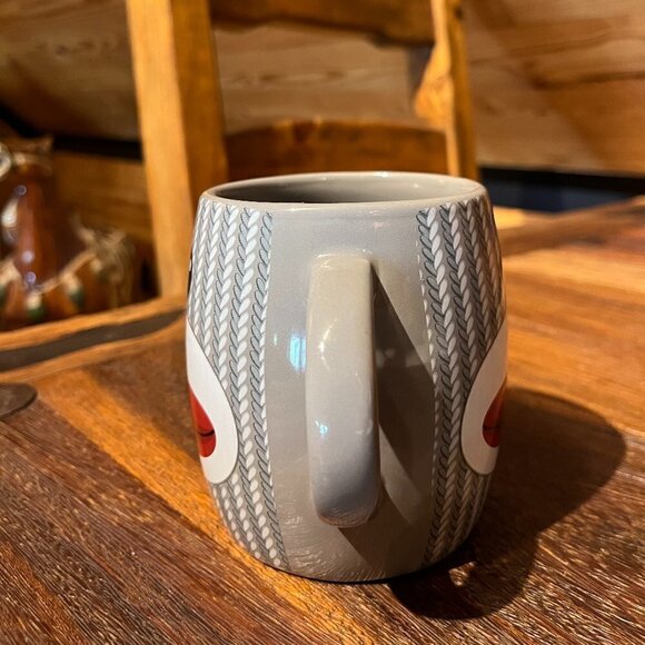 Gray Sock Monkey Face Coffee Mug Cup Double Handle Gift Teacher 16oz Collectable - Picture 2 of 5